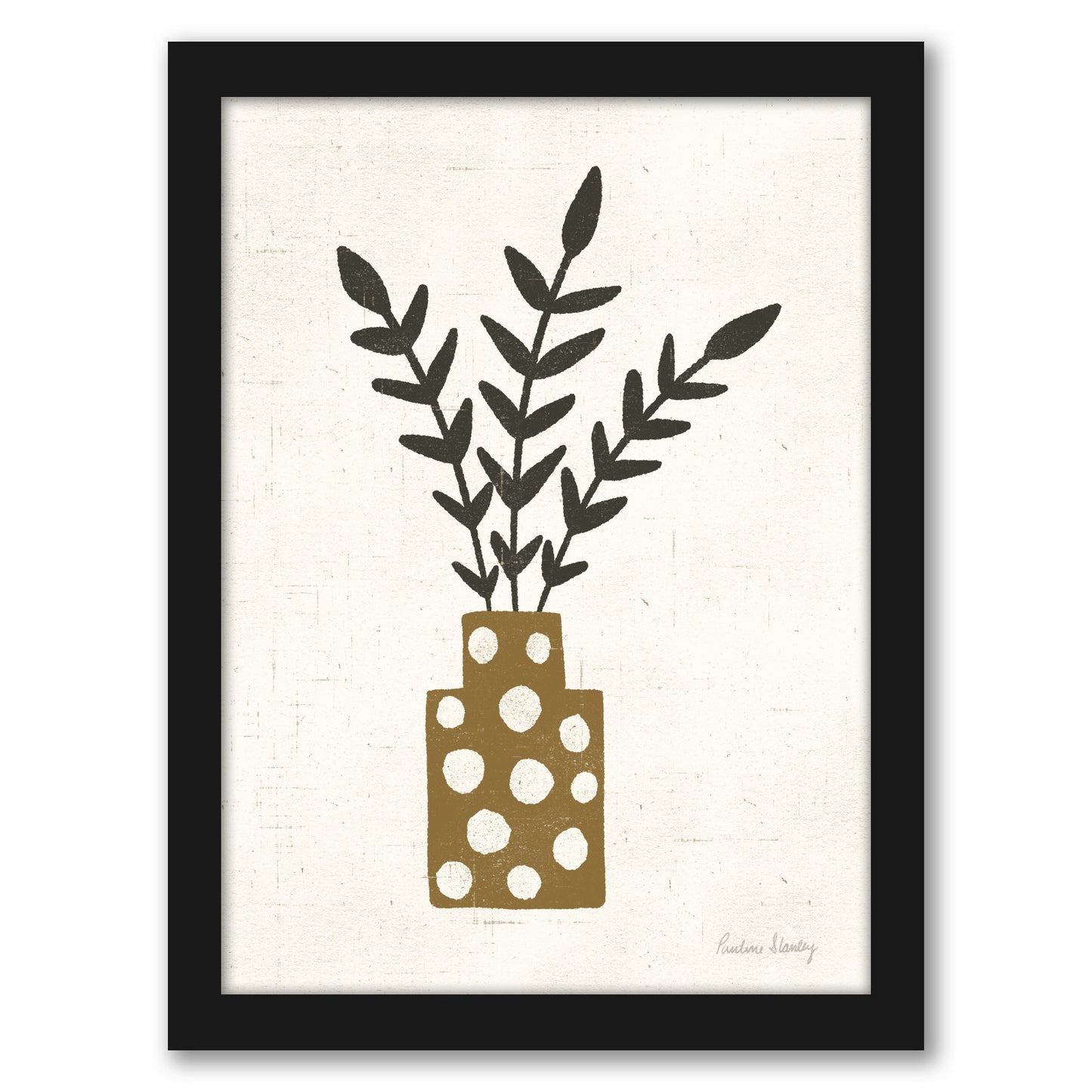 Branches Dotted Terracotta Vase by Pauline Stanley - Framed Print - Americanflat