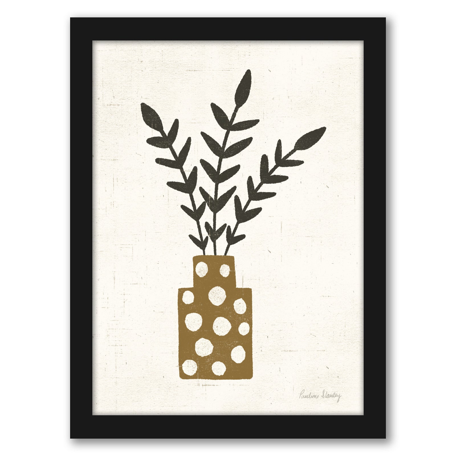 Branches Dotted Terracotta Vase by Pauline Stanley - Framed Print - Americanflat