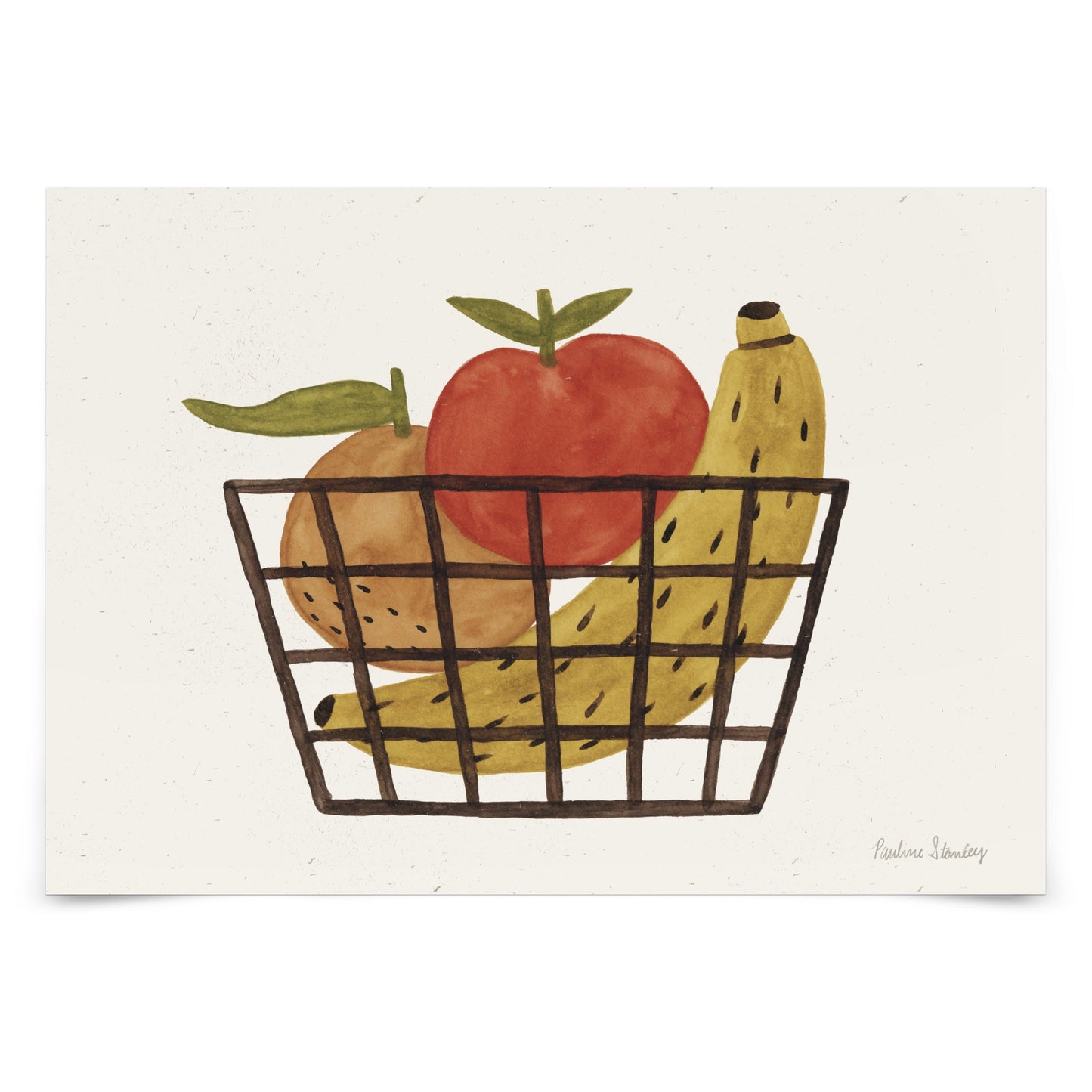 Fruit Basket Watercolor by Pauline Stanley - Poster, Poster, 8" X 10"