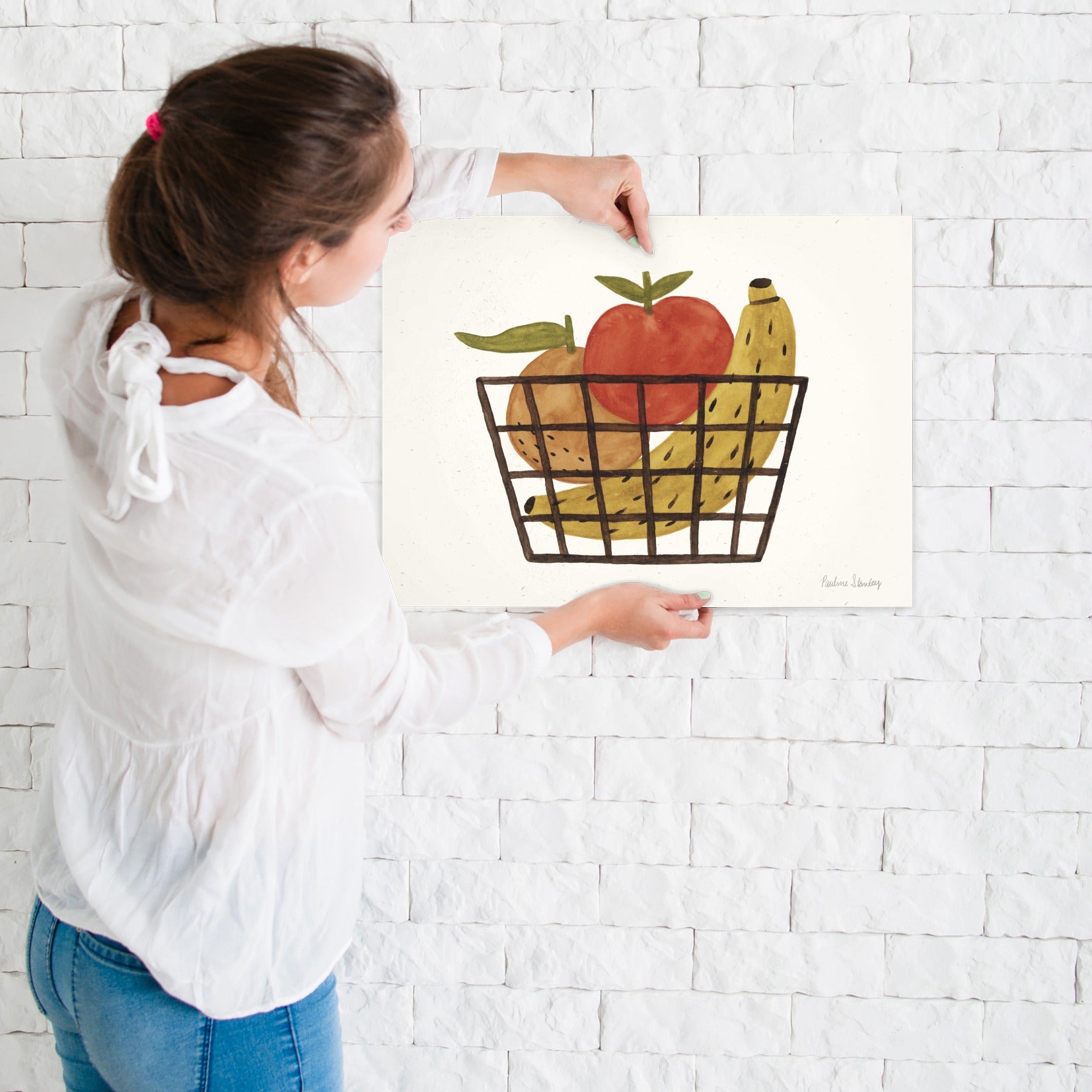 Fruit Basket Watercolor by Pauline Stanley - Poster, Poster, 24" X 36"