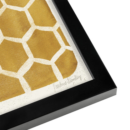 Honeycomb Pattern Gold by Pauline Stanley - Framed Print - Americanflat