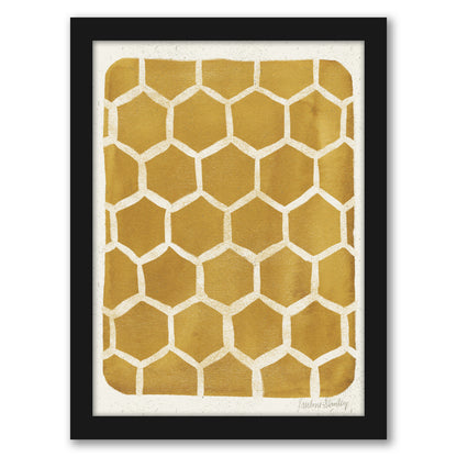 Honeycomb Pattern Gold by Pauline Stanley - Framed Print - Americanflat