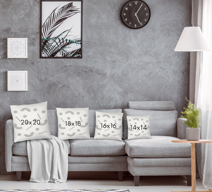 Jumbled Shapes Black Cream by Pauline Stanley - Pillow
