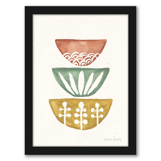 Mid Century Bowls Watercolor by Pauline Stanley - Framed Print - Americanflat