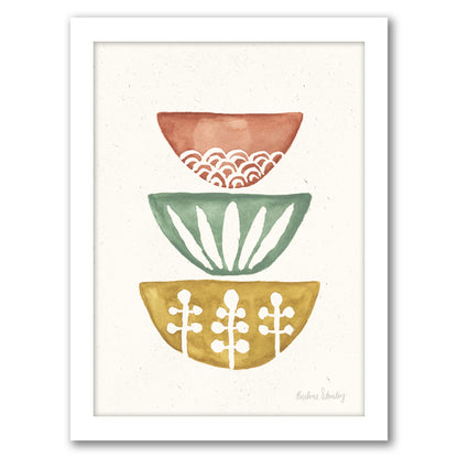 Mid Century Bowls Watercolor by Pauline Stanley - Framed Print - Americanflat