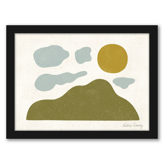 Mountain Clouds Sun by Pauline Stanley - White Frame, White Frame, 22" X 28"