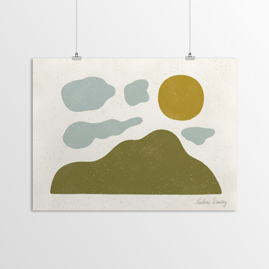 Mountain Clouds Sun by Pauline Stanley - Poster, Poster, 11" X 14"