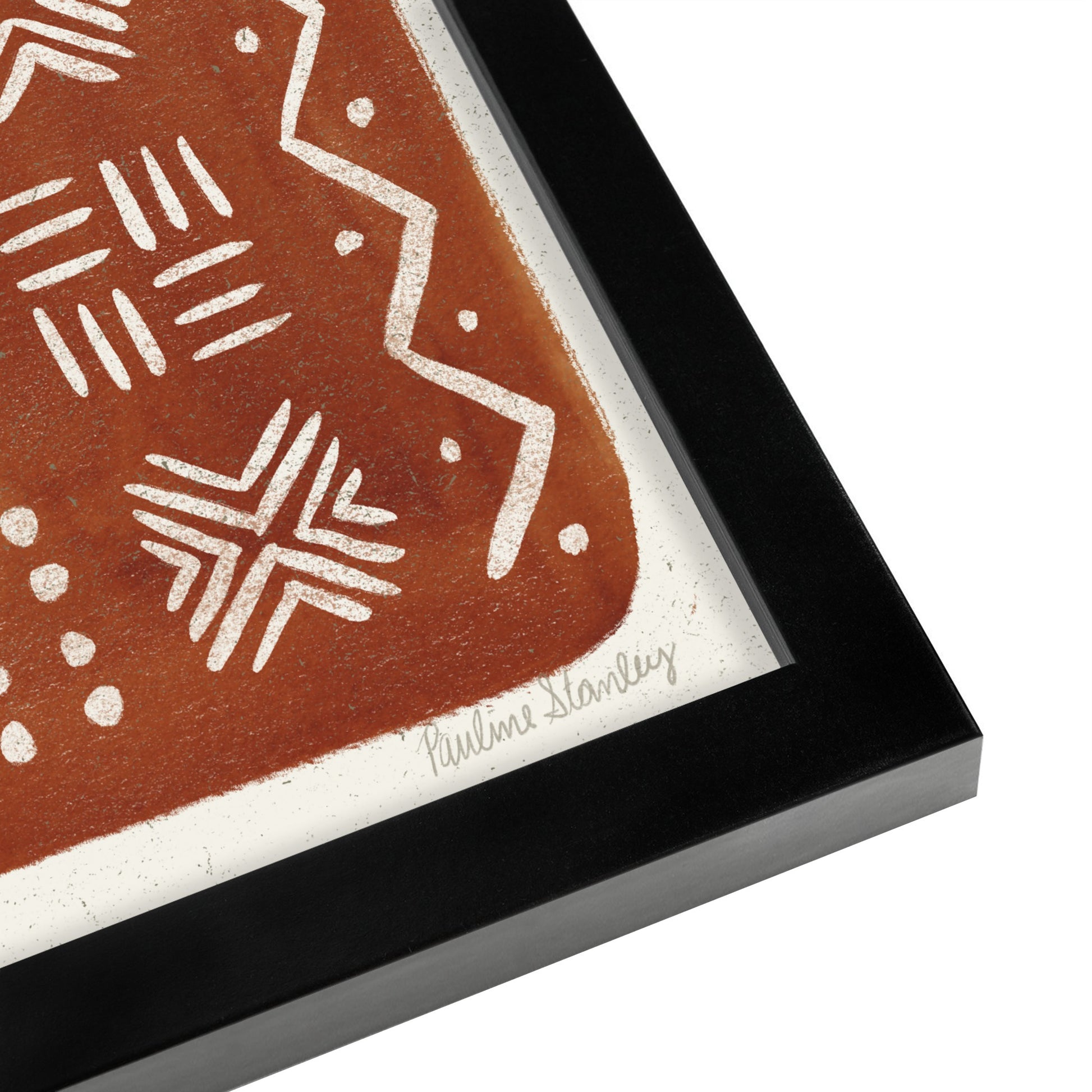 Mud Cloth Pattern Rust by Pauline Stanley - Framed Print - Americanflat