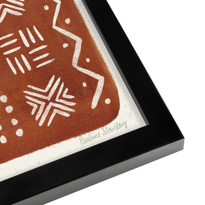 Mud Cloth Pattern Rust by Pauline Stanley - Framed Print - Americanflat