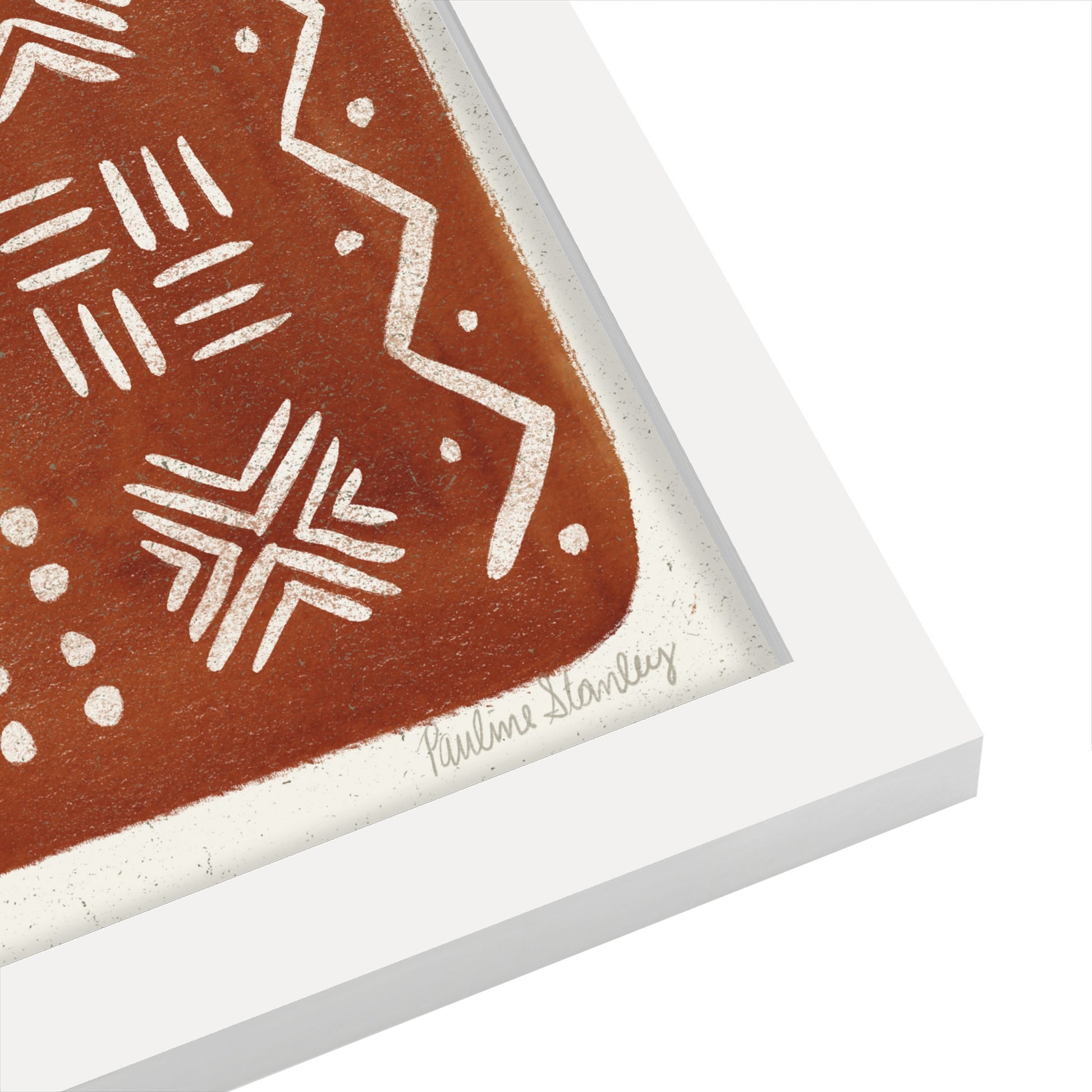 Mud Cloth Pattern Rust by Pauline Stanley - Framed Print - Americanflat
