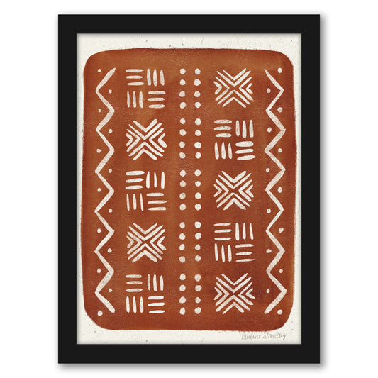 Mud Cloth Pattern Rust by Pauline Stanley - Framed Print - Americanflat