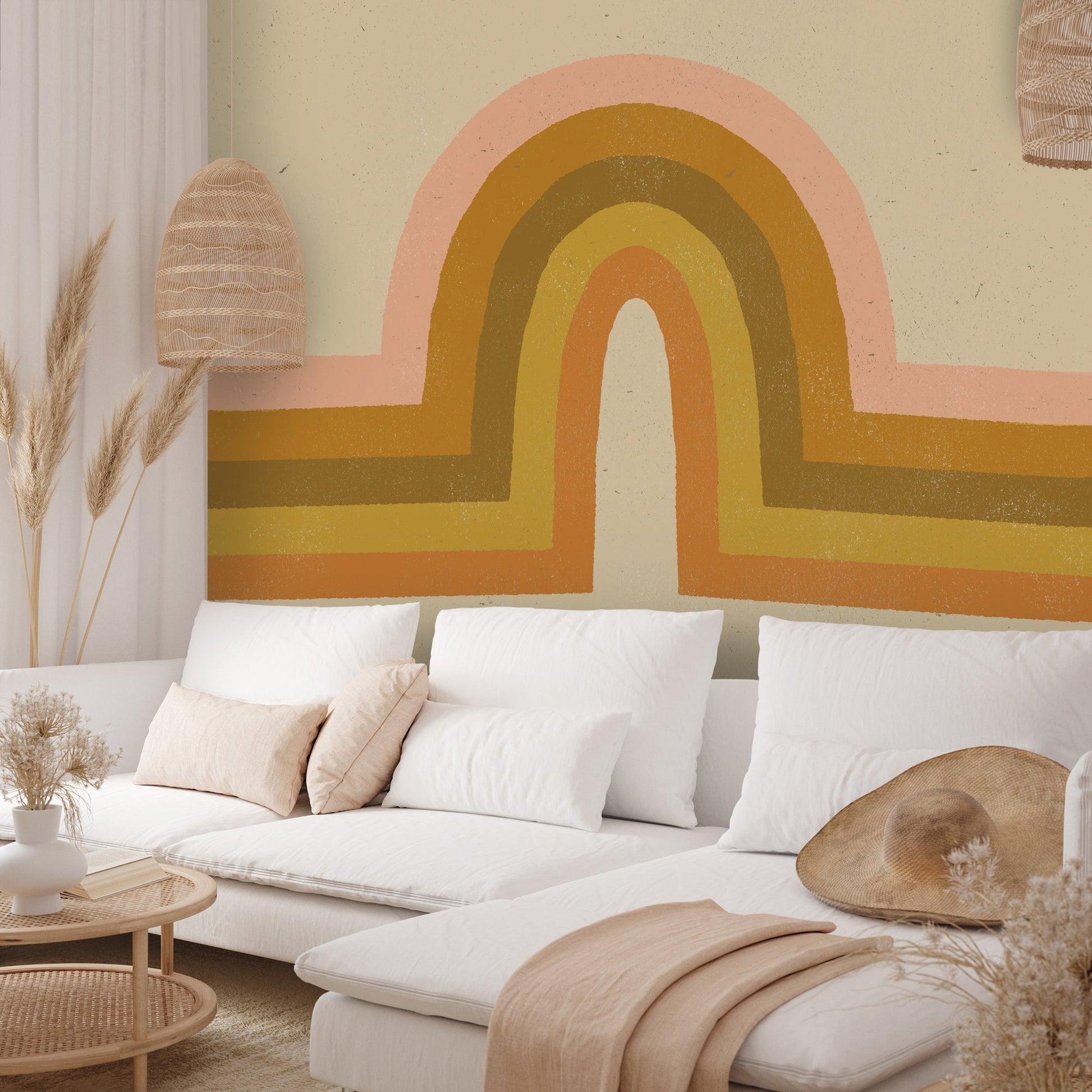 Peel & Stick Wall Mural - Retro Rainbow By Pauline Stanley