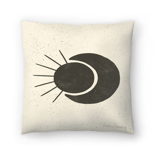 Sun Moon Black Cream by Pauline Stanley - Pillow, Pillow, 20" X 20"