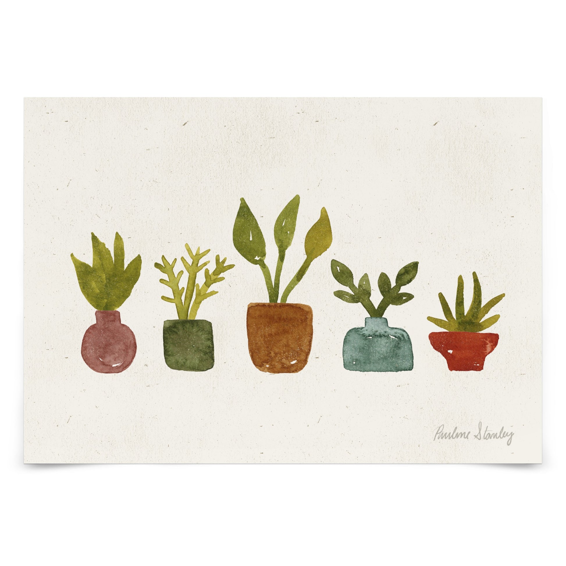 Tiny House Plants Watercolor by Pauline Stanley - Poster, Poster, 8" X 10"
