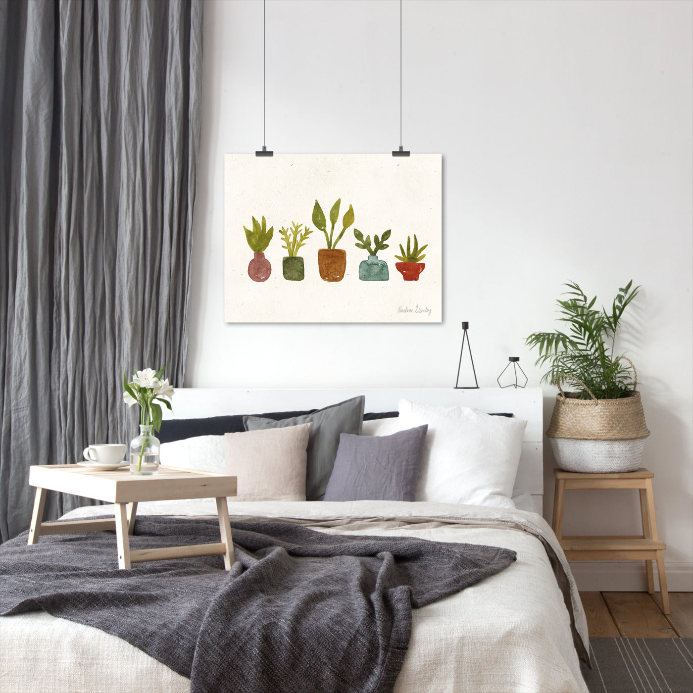 Tiny House Plants Watercolor by Pauline Stanley - Poster, Poster, 22" X 28"