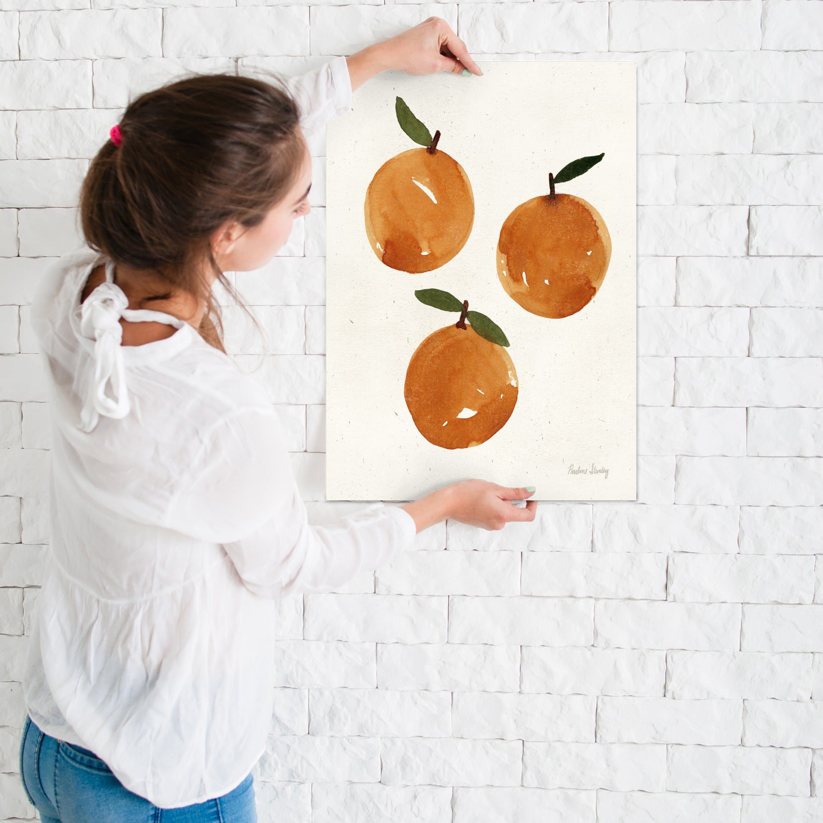 Art Print Wall Art Watercolor Oranges Pauline Stanley – Americanflat
