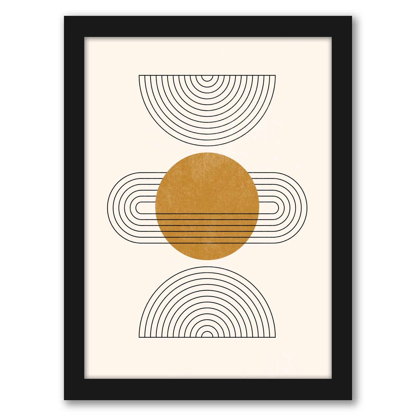 Abstract Boho Shapes 3 by Tetyana Karankovska - Black Frame, Black Frame, 22" X 28"
