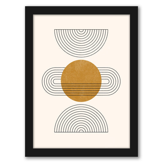 Abstract Boho Shapes 3 by Tetyana Karankovska - Black Frame, Black Frame, 22" X 28"