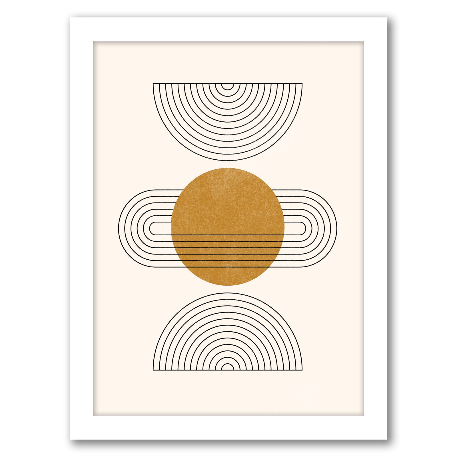 Abstract Boho Shapes 3 by Tetyana Karankovska - White Frame, White Frame, 22" X 28"