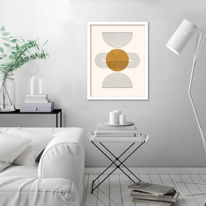 Abstract Boho Shapes 3 by Tetyana Karankovska - White Frame, White Frame, 19" X 25"