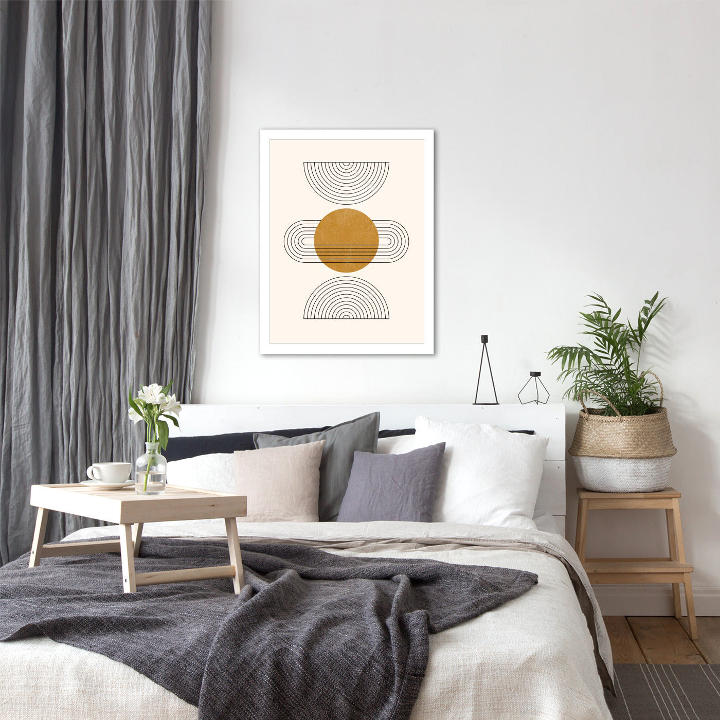 Abstract Boho Shapes 3 by Tetyana Karankovska - White Frame, White Frame, 24" X 36"
