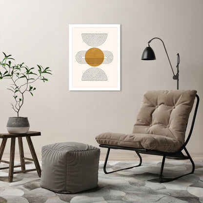 Abstract Boho Shapes 3 by Tetyana Karankovska - White Frame, White Frame, 9" X 11"