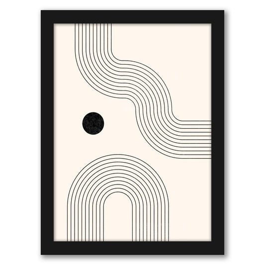 Black Boho Geometric Lines Part 1 by Tetyana Karankovska - Black Frame, Black Frame, 22" X 28"