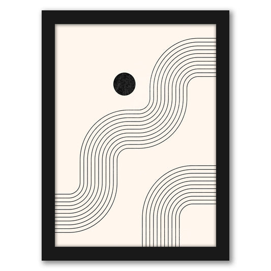 Black Boho Geometric Lines Part 3 by Tetyana Karankovska - Black Frame, Black Frame, 22" X 28"