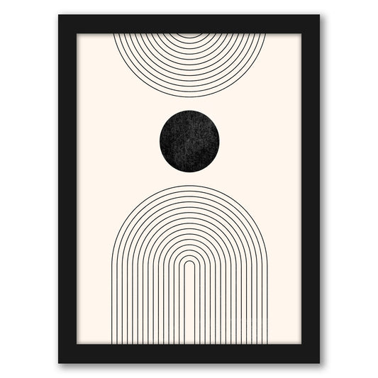 Black Geometrical Line Art 5 by Tetyana Karankovska - Black Frame, Black Frame, 22" X 28"