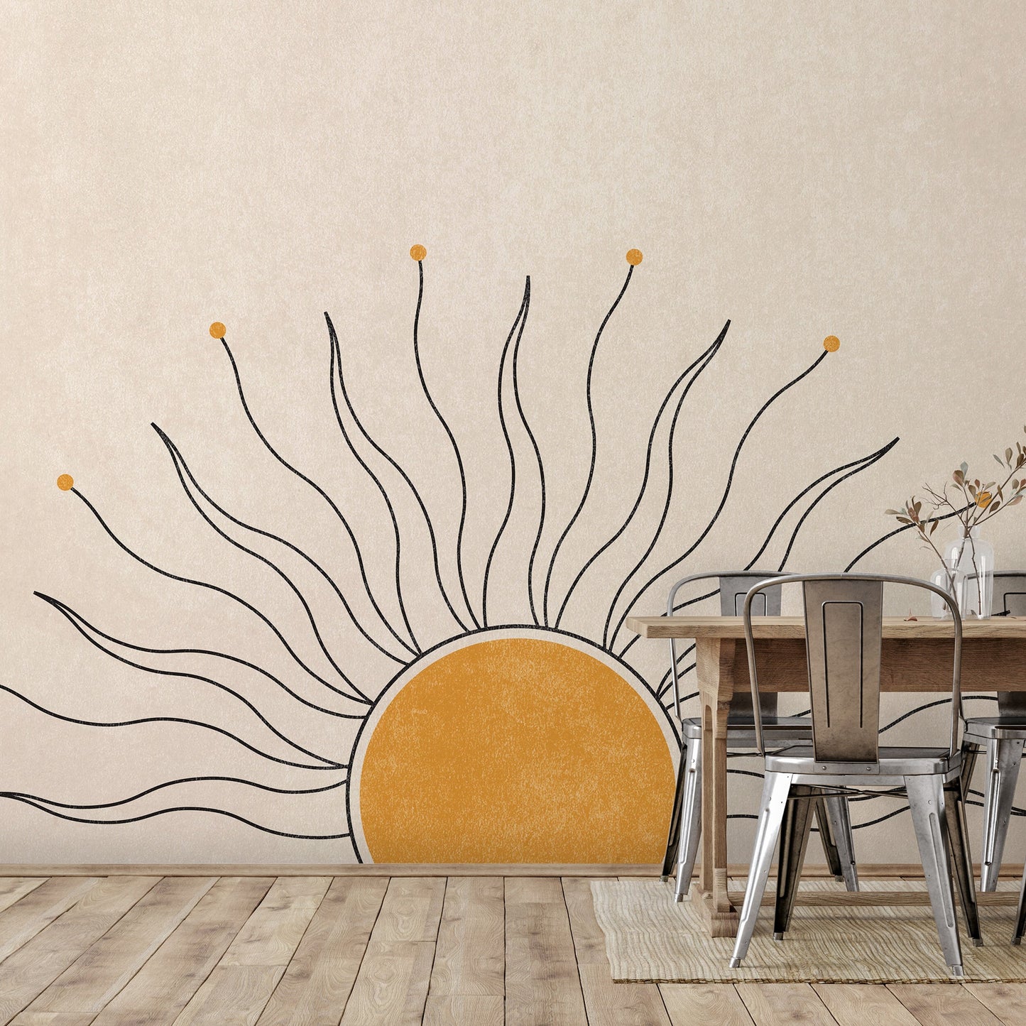 Peel & Stick Wall Mural - Boho Sun 1 By Tetyana Karankovska