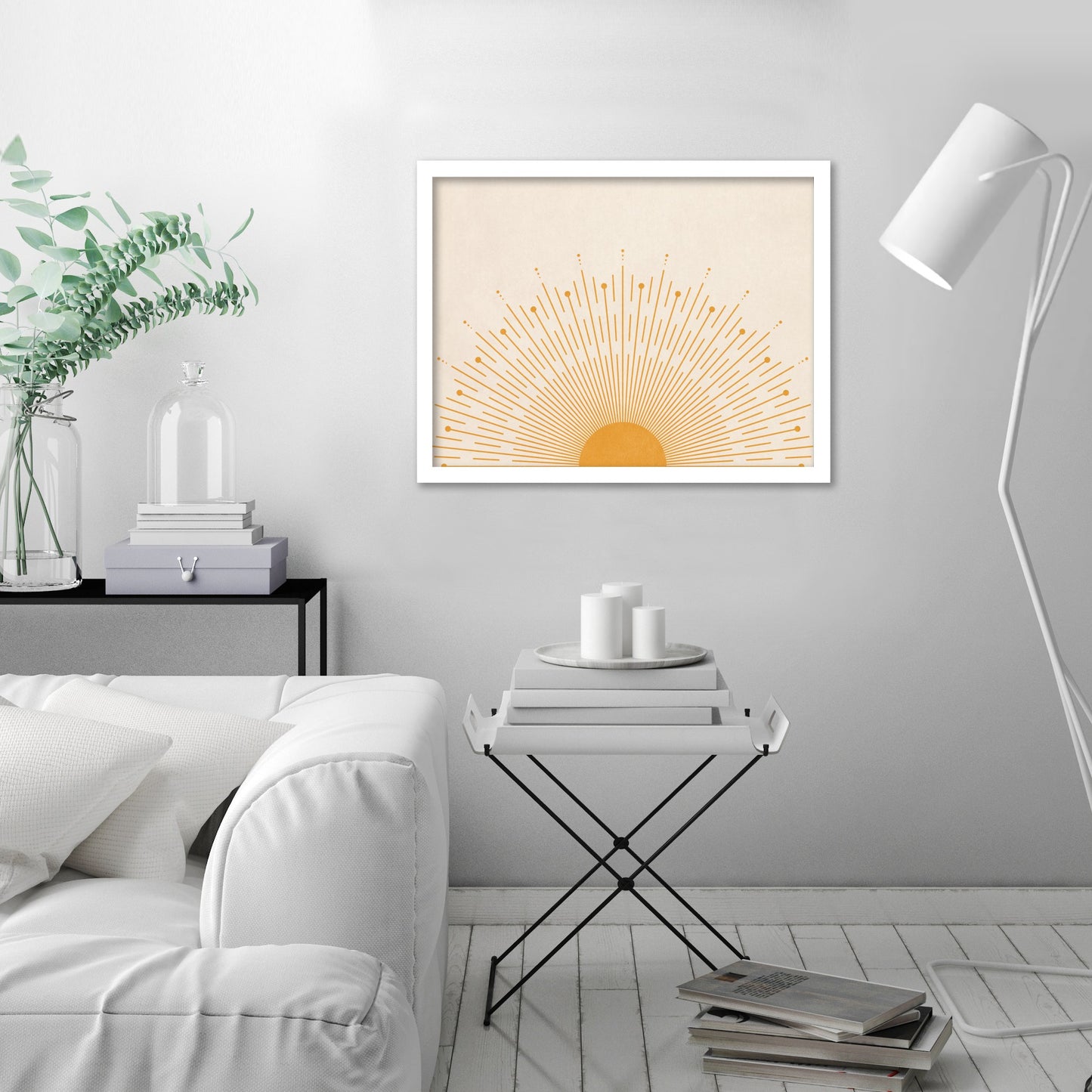 Boho Sun 3 by Tetyana Karankovska - White Frame, White Frame, 9" X 11"