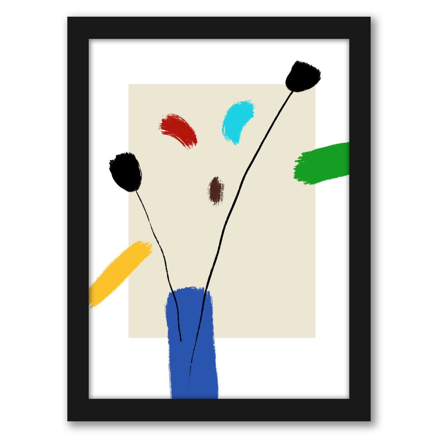 Happy Flowers by Atelier Posters -Framed Print