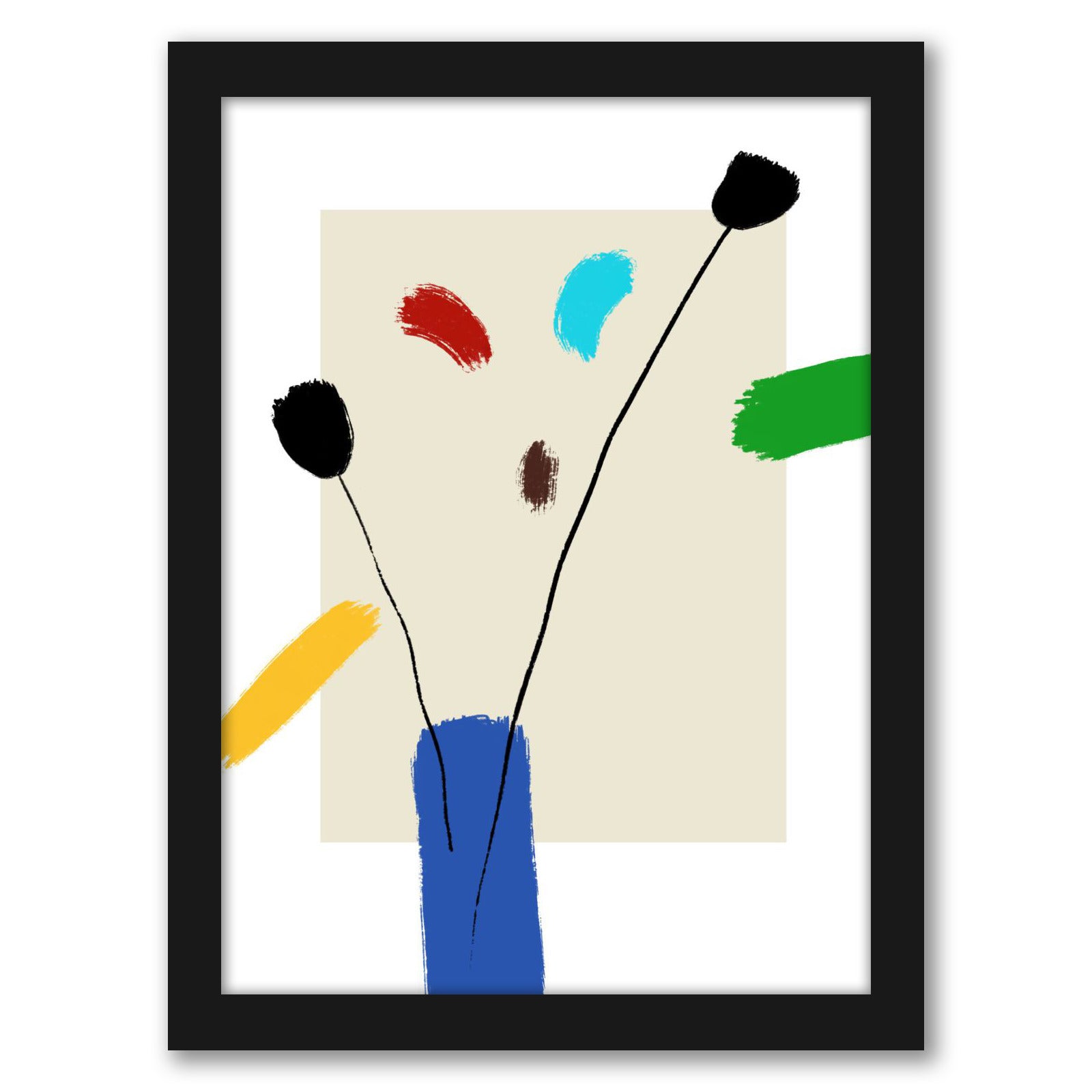 Happy Flowers by Atelier Posters -Framed Print