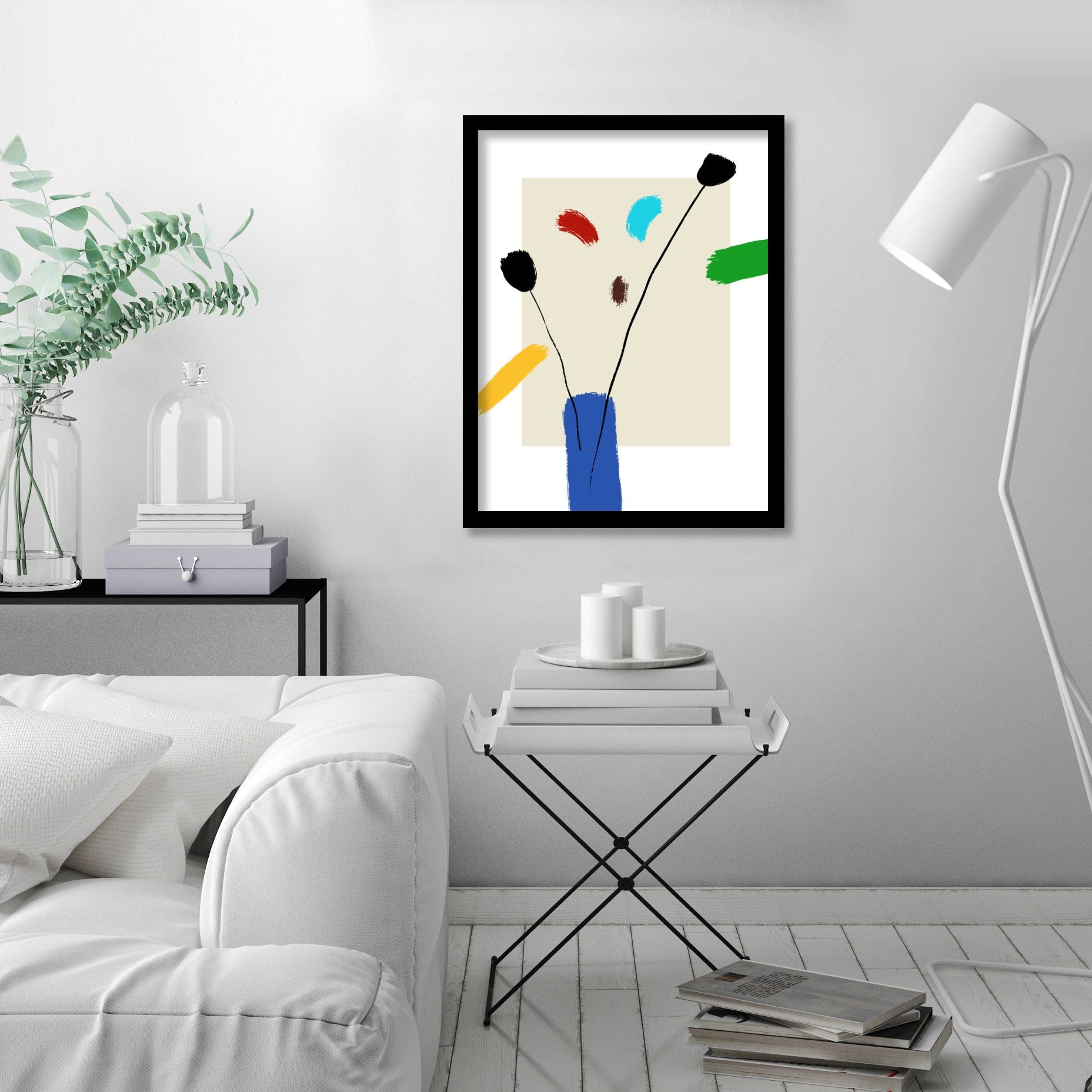 Happy Flowers by Atelier Posters -Framed Print