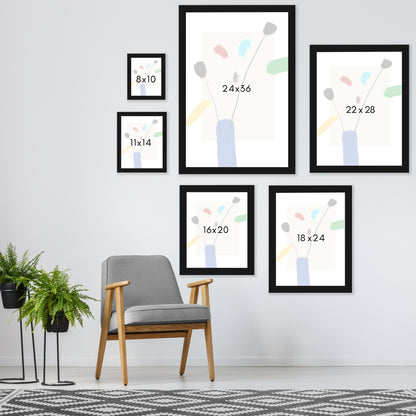 Happy Flowers by Atelier Posters -Framed Print