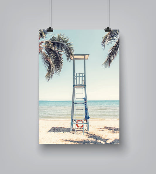 Lifeguard Stand by Manjik Pictures - Art Print