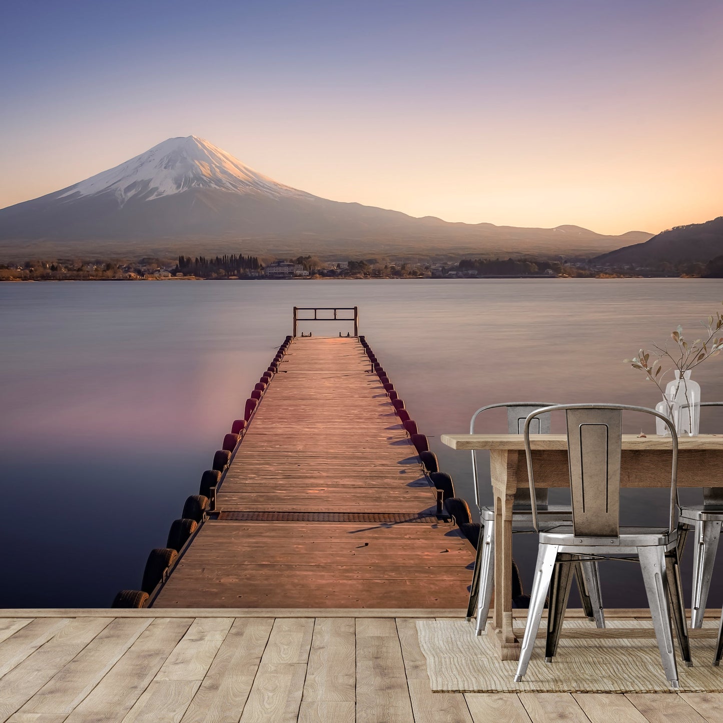 Peel & Stick Wall Mural - Mount Fuji Sunset By Manjik Pictures