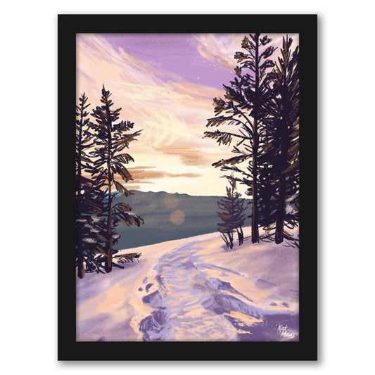 Snowy Tracks by Kat Maus  - Framed Print