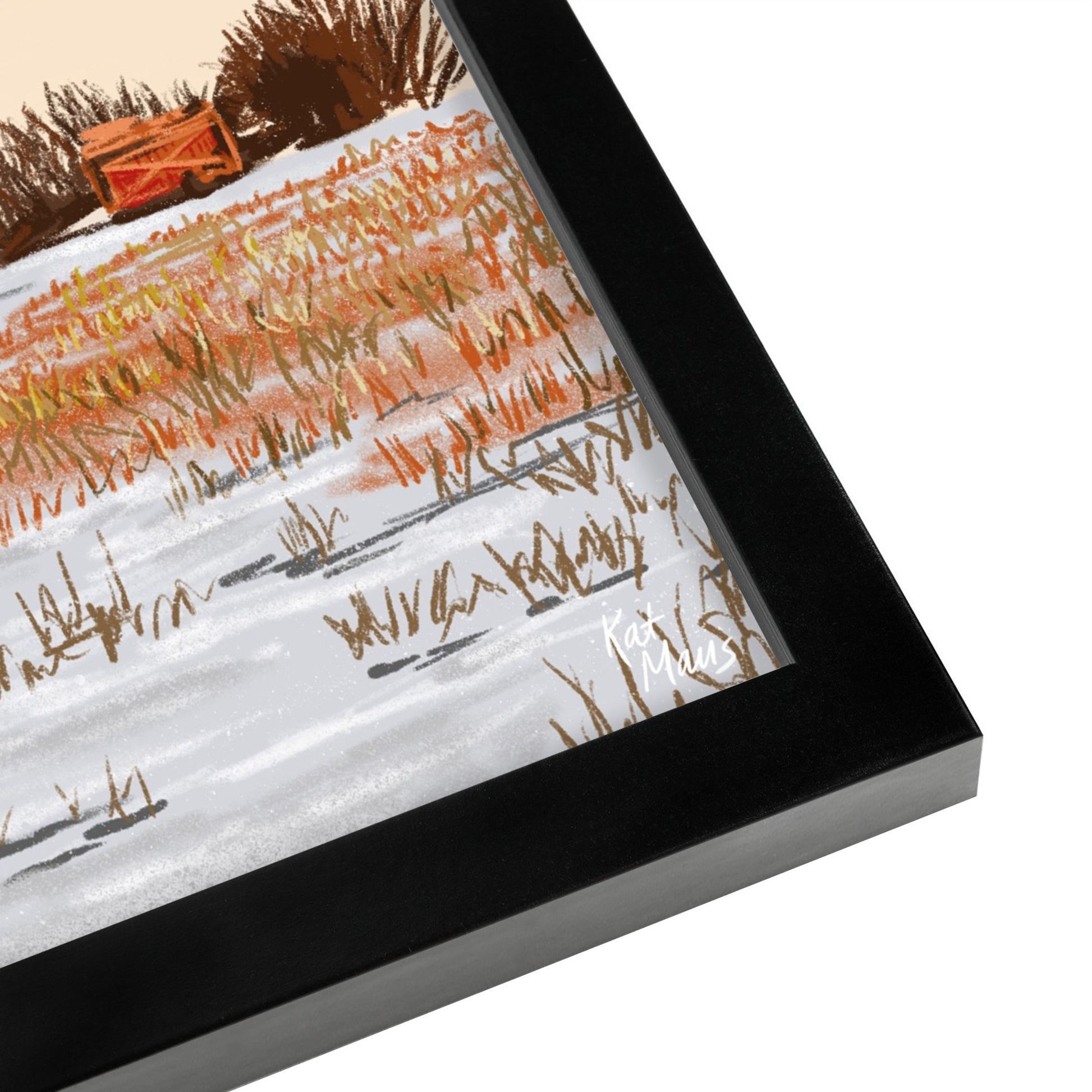 Winter Farm by Kat Maus  - Framed Print