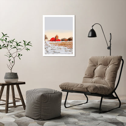 Winter Farm by Kat Maus  - Framed Print