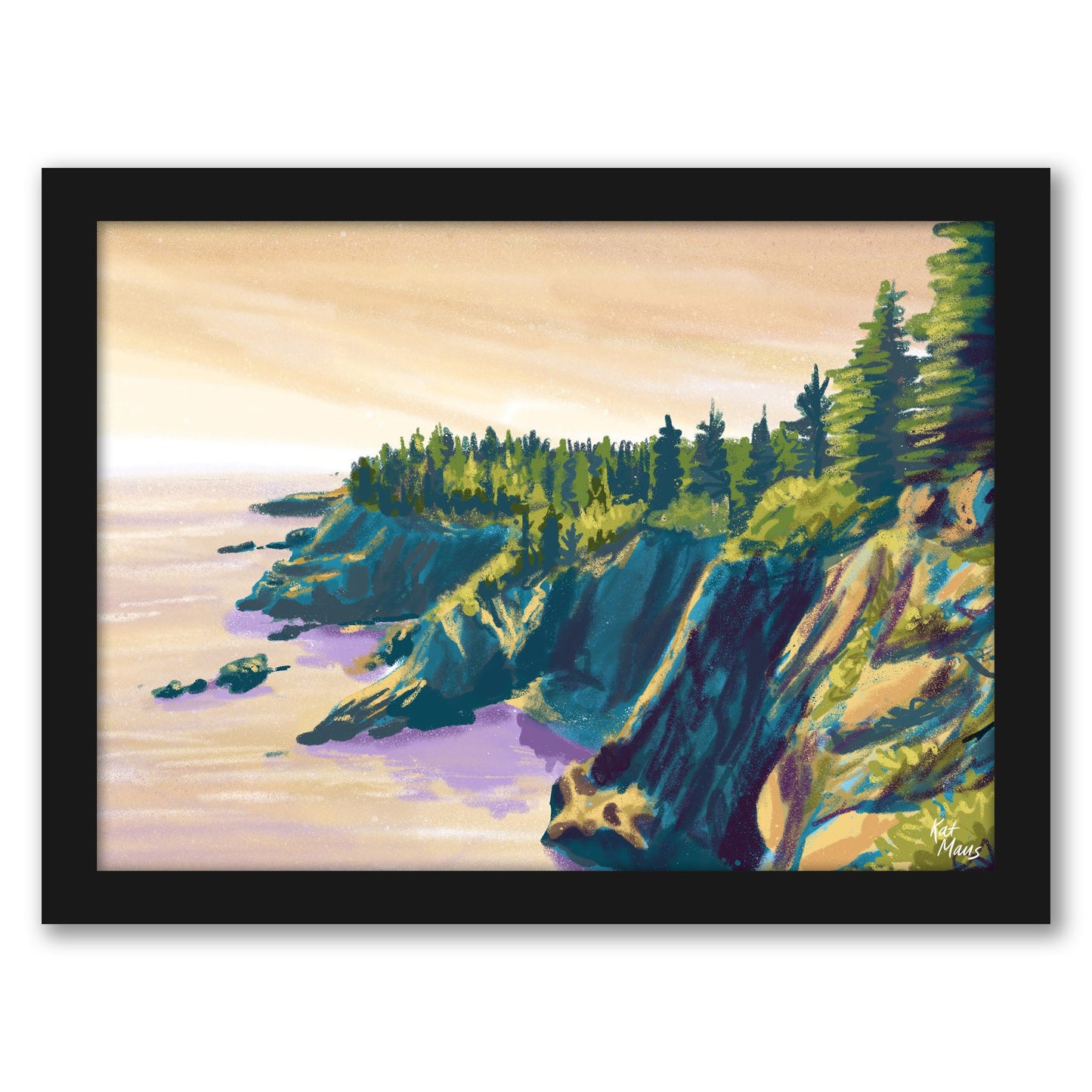 Quoddy Head State Park Me by Kat Maus  - Framed Print