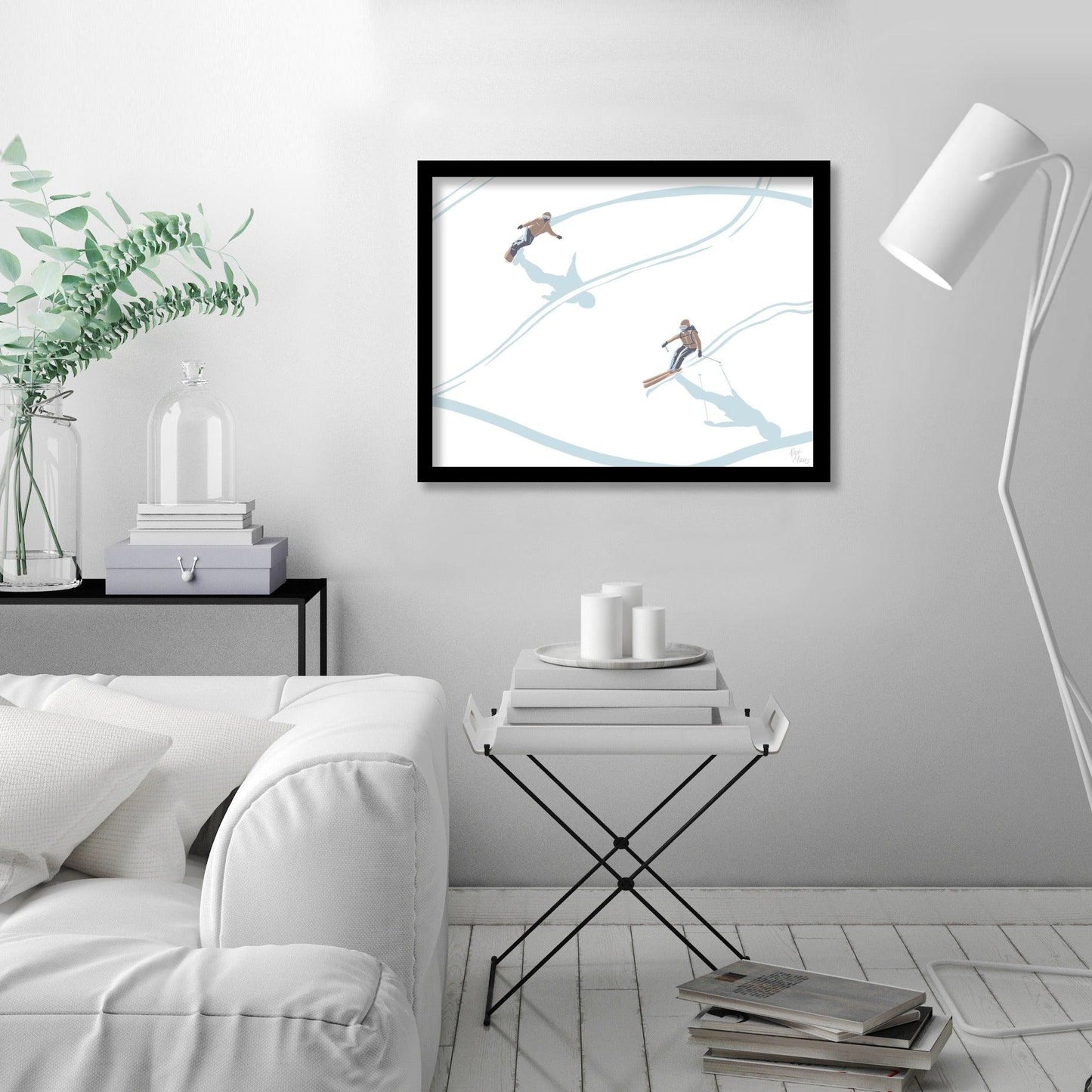 Ski Board by Kat Maus - Framed Print