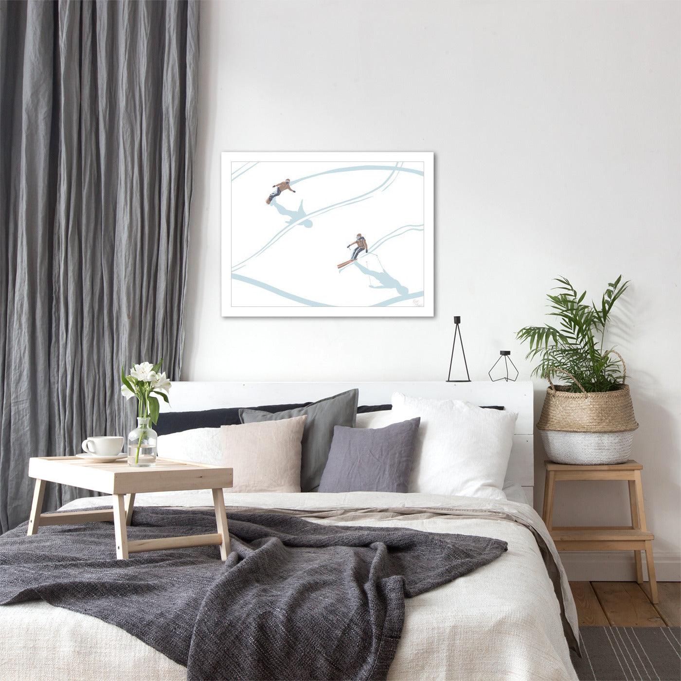 Ski Board by Kat Maus  - Framed Print