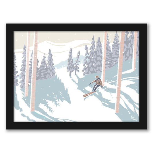 Ski Trees by Kat Maus - Framed Print
