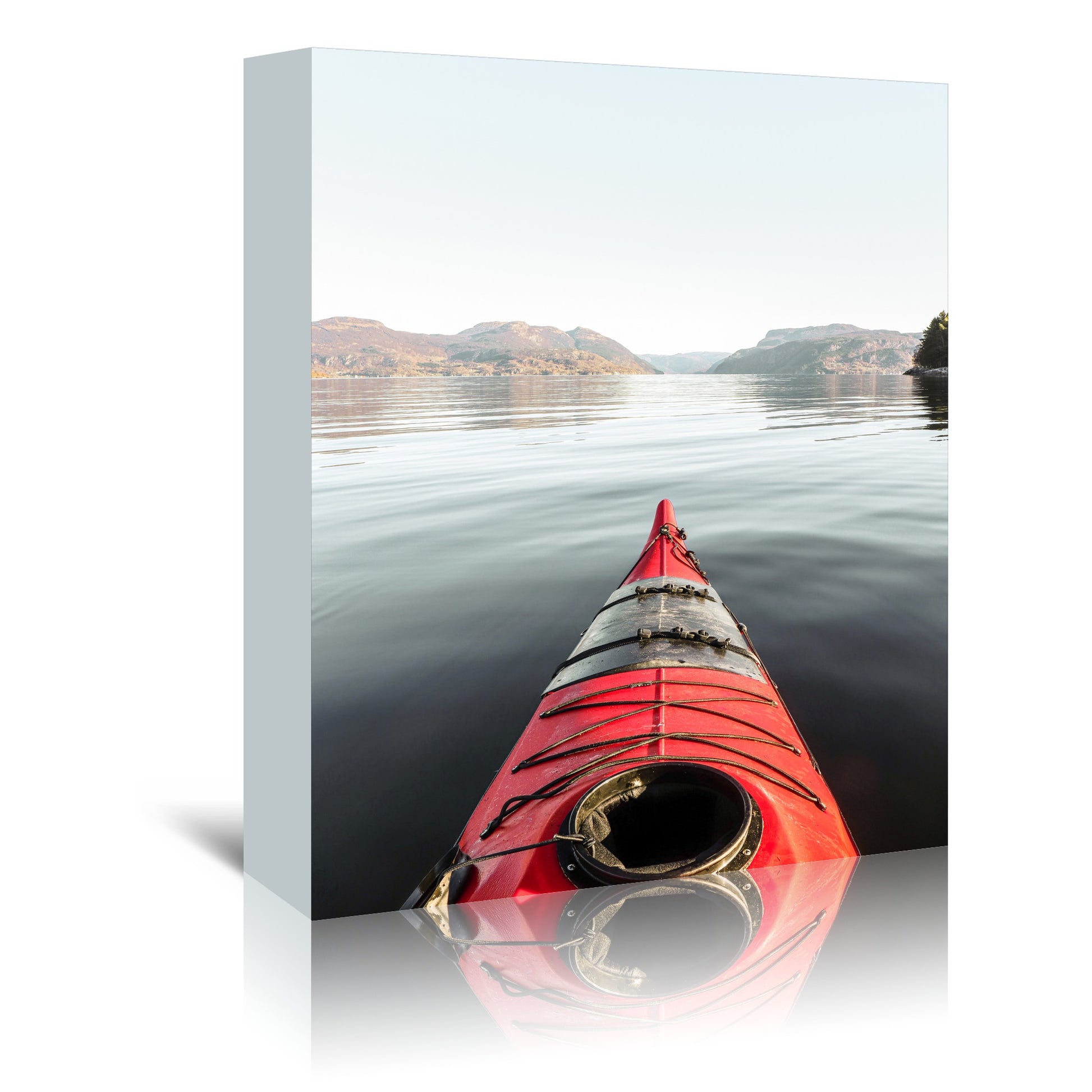 The Red Kayak In Norway by Henrike Schenk - Wrapped Canvas