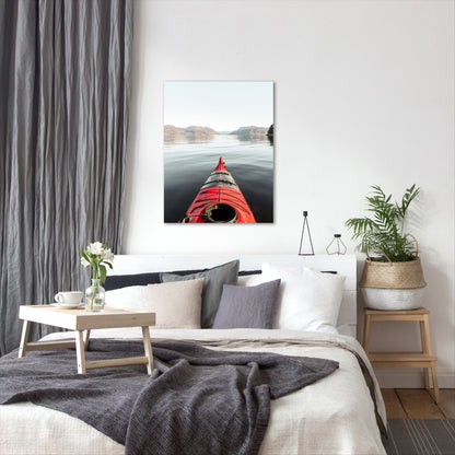 The Red Kayak In Norway by Henrike Schenk - Wrapped Canvas