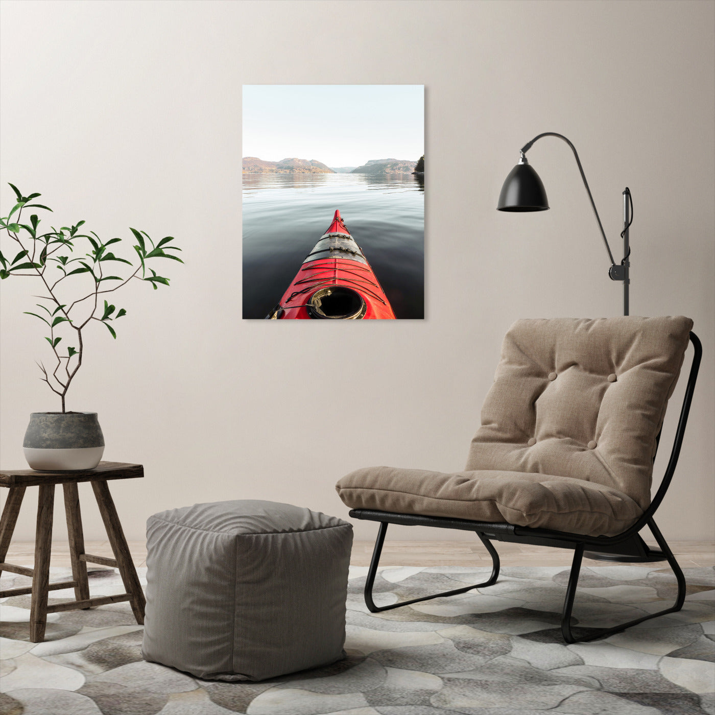 The Red Kayak In Norway by Henrike Schenk - Wrapped Canvas