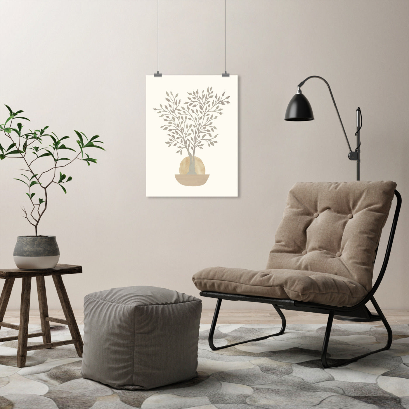 Ficus Sunset Neutral by Modern Tropical - Prints