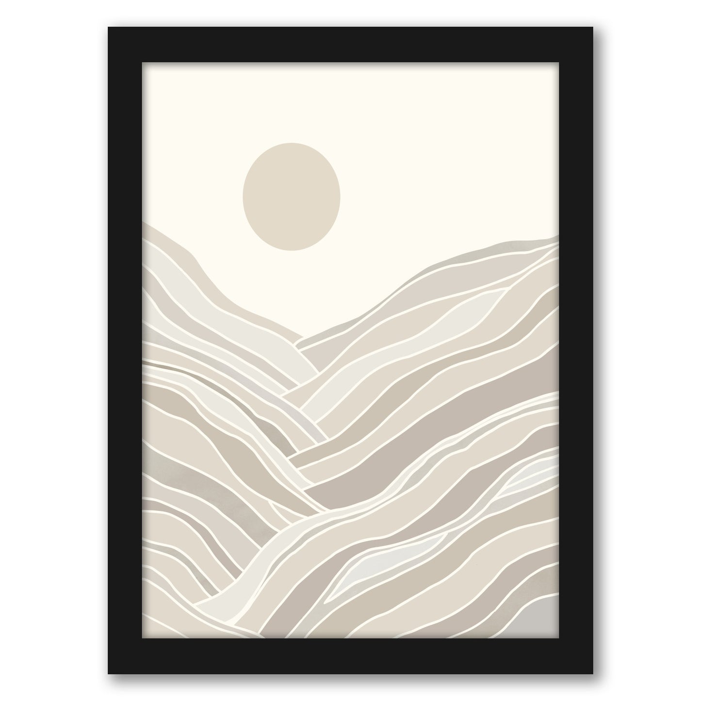 Neutral Mtn Sunset by Modern Tropical - Canvas, Poster or Framed Print