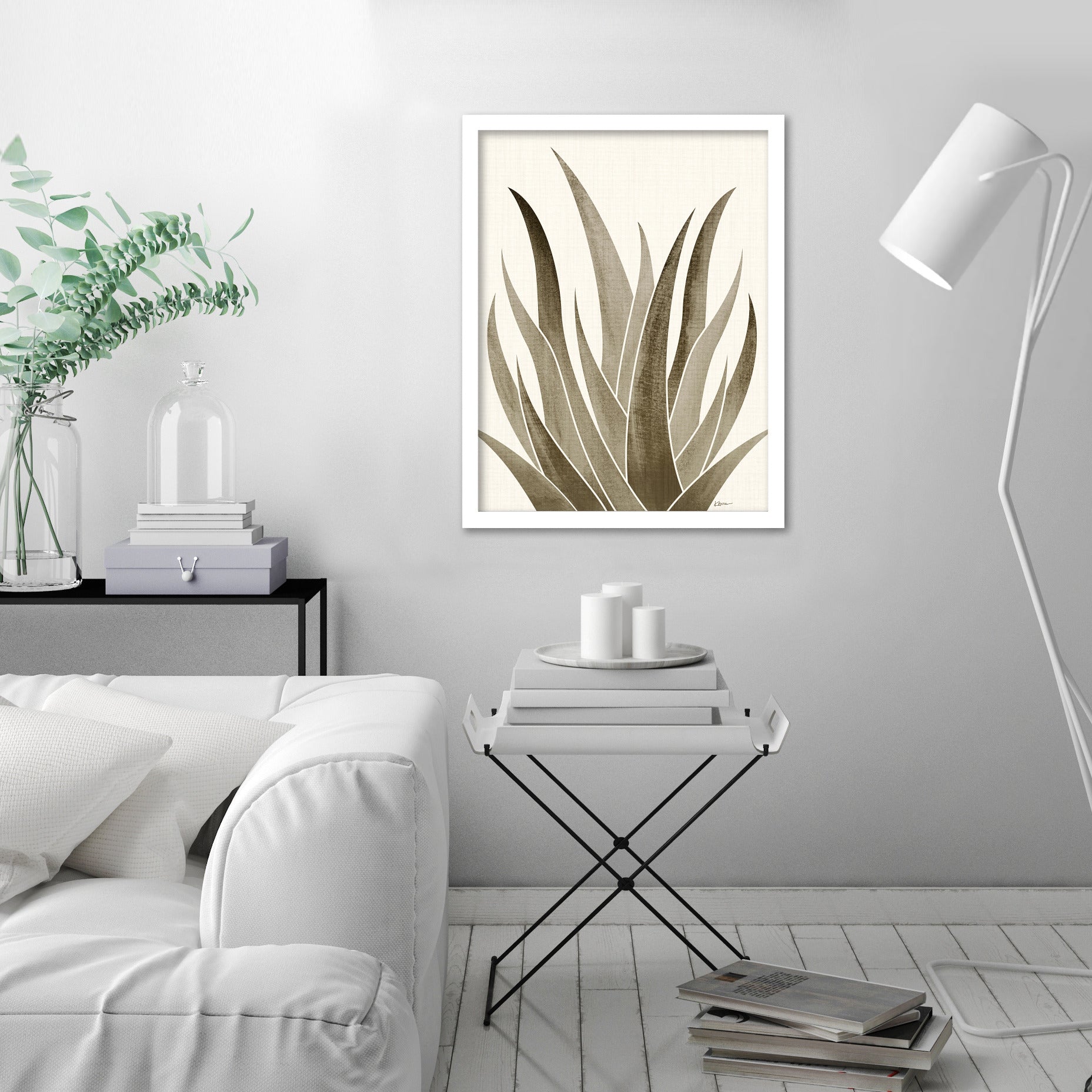 Desert Agave Neutral by Modern Tropical - Canvas, Poster or Framed Print